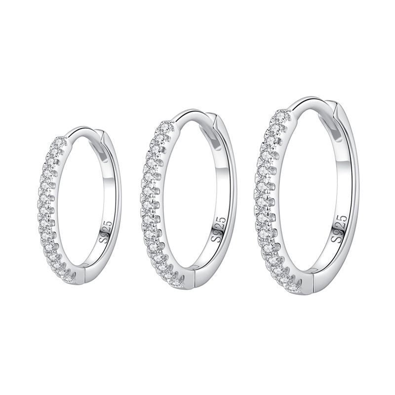 Silverörhängen Micro Rhinestone Earrings