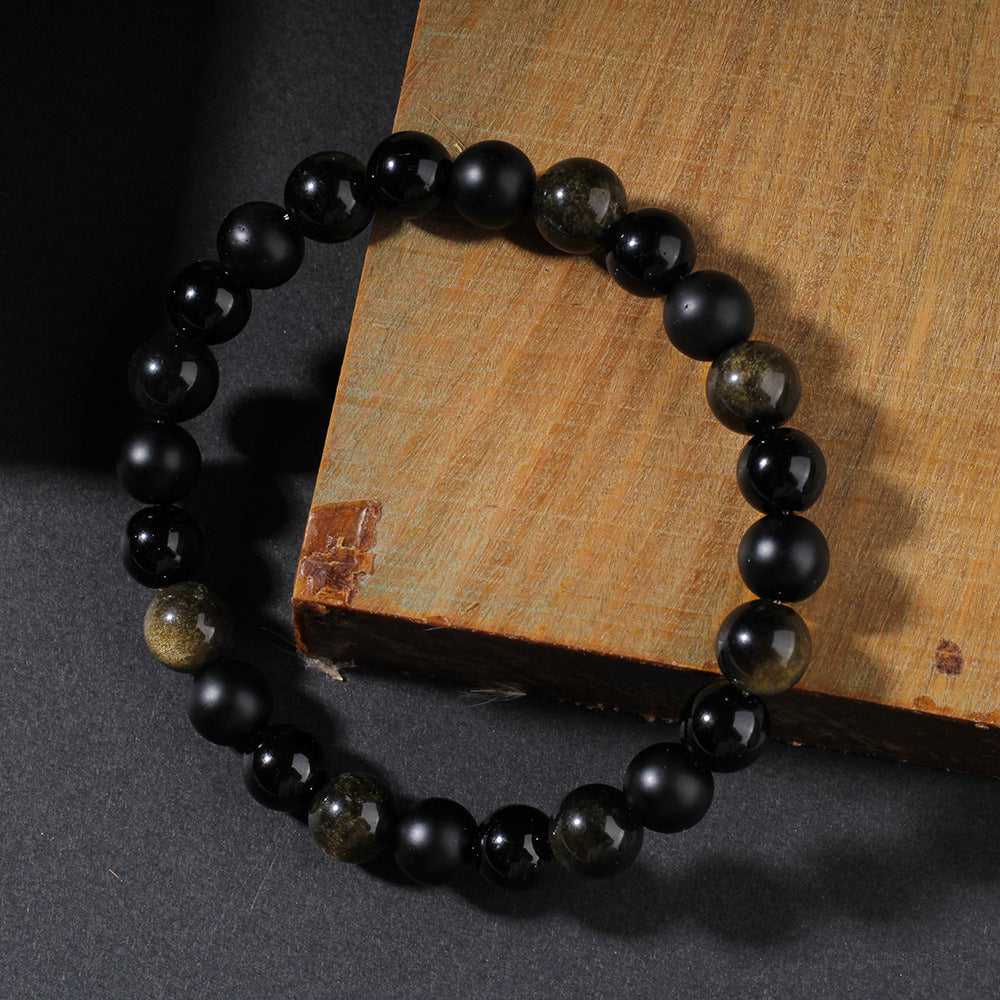Stärkande armband av naturstenar Svart Agat