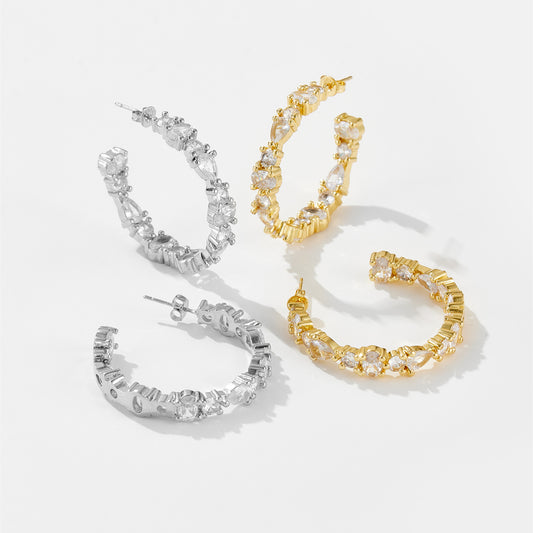 Fashion örhängen i silver med stenar