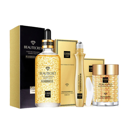 Skincare Set 24K Gold - Lyxigt Hudvårdsset med Niacinamid & Kollagen