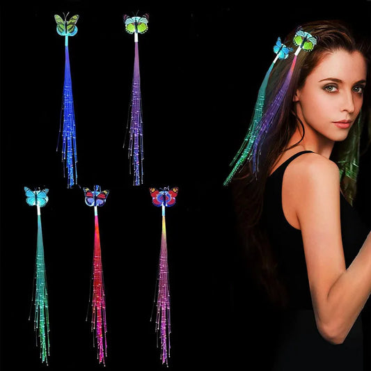 Lysande-LED-Clips till håret