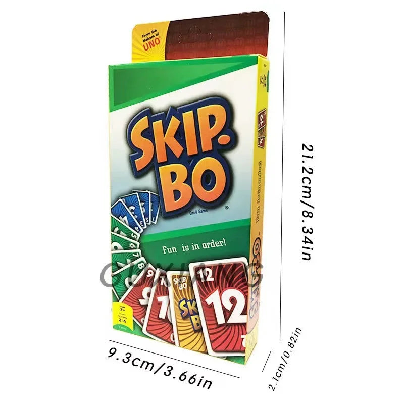 Skip-Bo Kortspel - Klassiskt Familjespel för 2-6 Spelare | Roligt Strategispel
