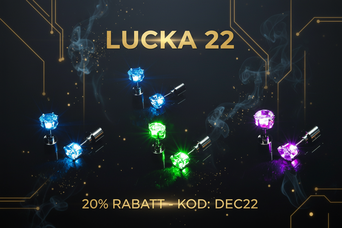 Lucka 22: Lysande LED-örhängen – 20% rabatt endast idag