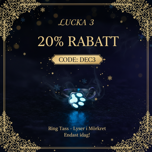 Lucka 3: 20% Rabatt på Ring Tass - Lyser i Mörkret! ✨