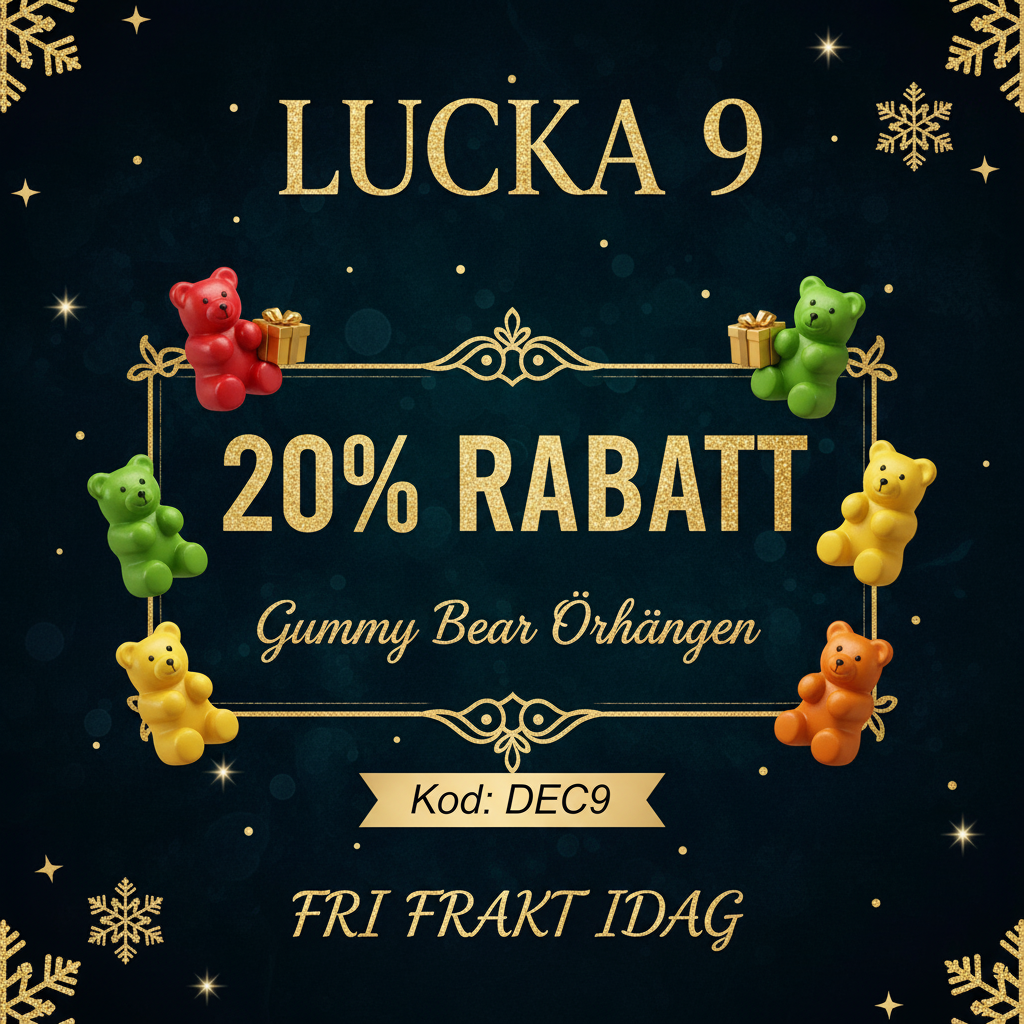 Lucka 9: Söta Gummy Bear Örhängen med 20% Rabatt! 🐻✨