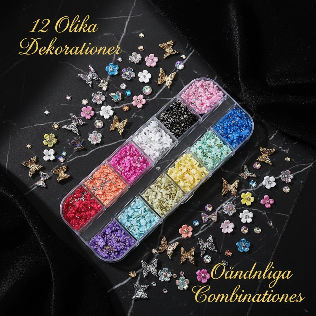 12 Olika Dekorationer - Flat Lay