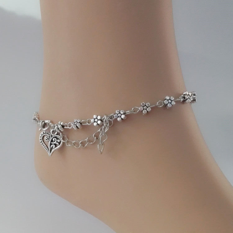 Fotlänk Tibetan Silver Hollow Plum Blossom