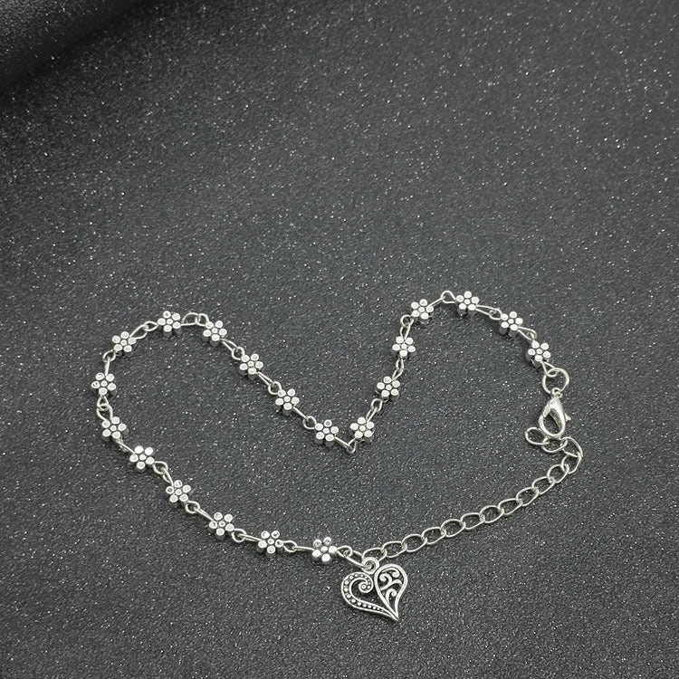 Fotlänk Tibetan Silver Hollow Plum Blossom