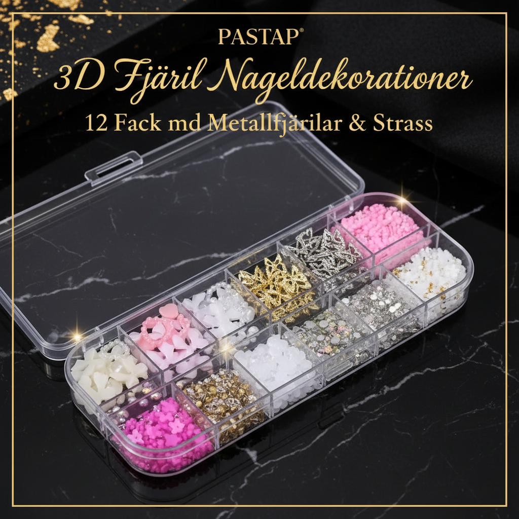 3D Fjäril Nageldekorationer - Produktbild