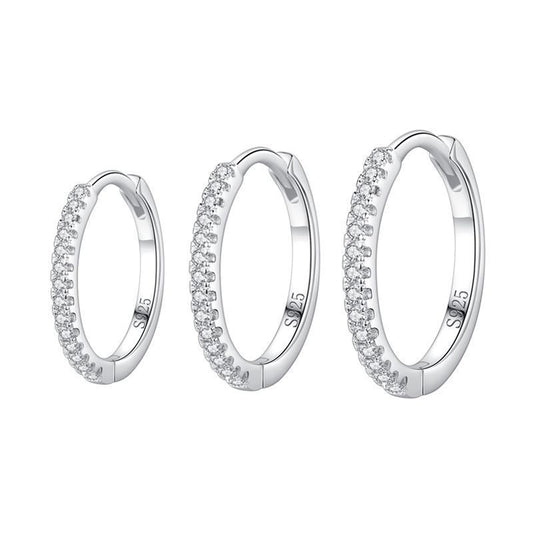 Silverörhängen Micro Rhinestone Earrings