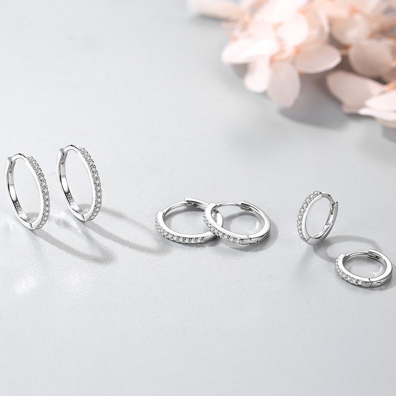 Silverörhängen Micro Rhinestone Earrings