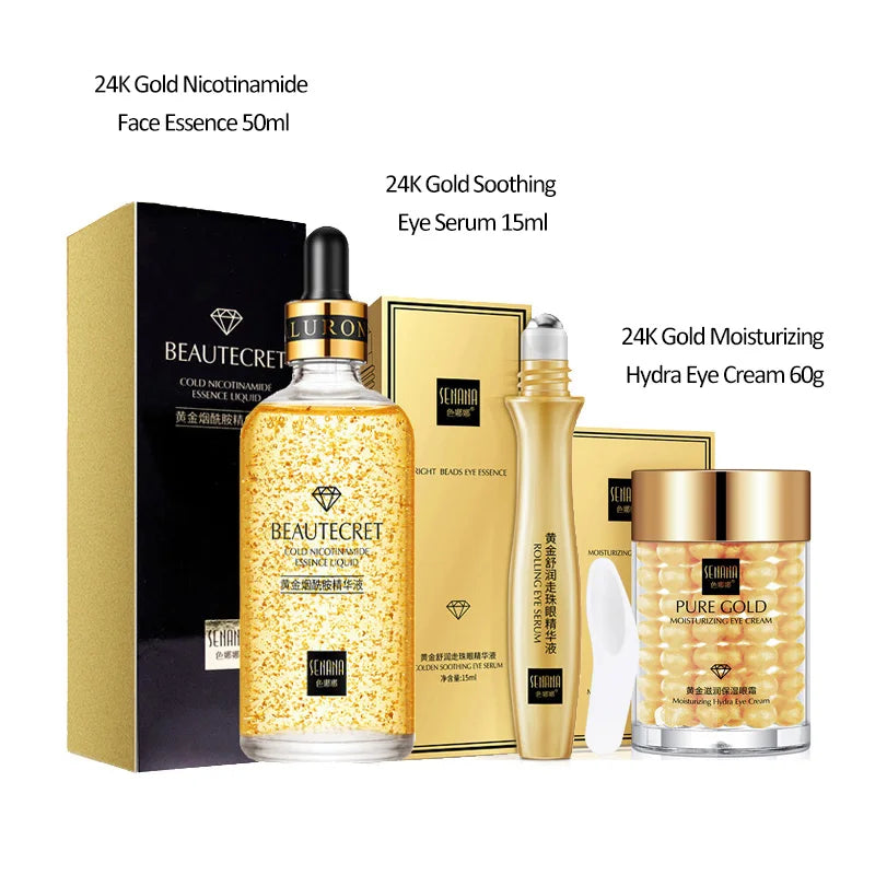 Skincare Set 24K Gold - Lyxigt Hudvårdsset med Niacinamid & Kollagen