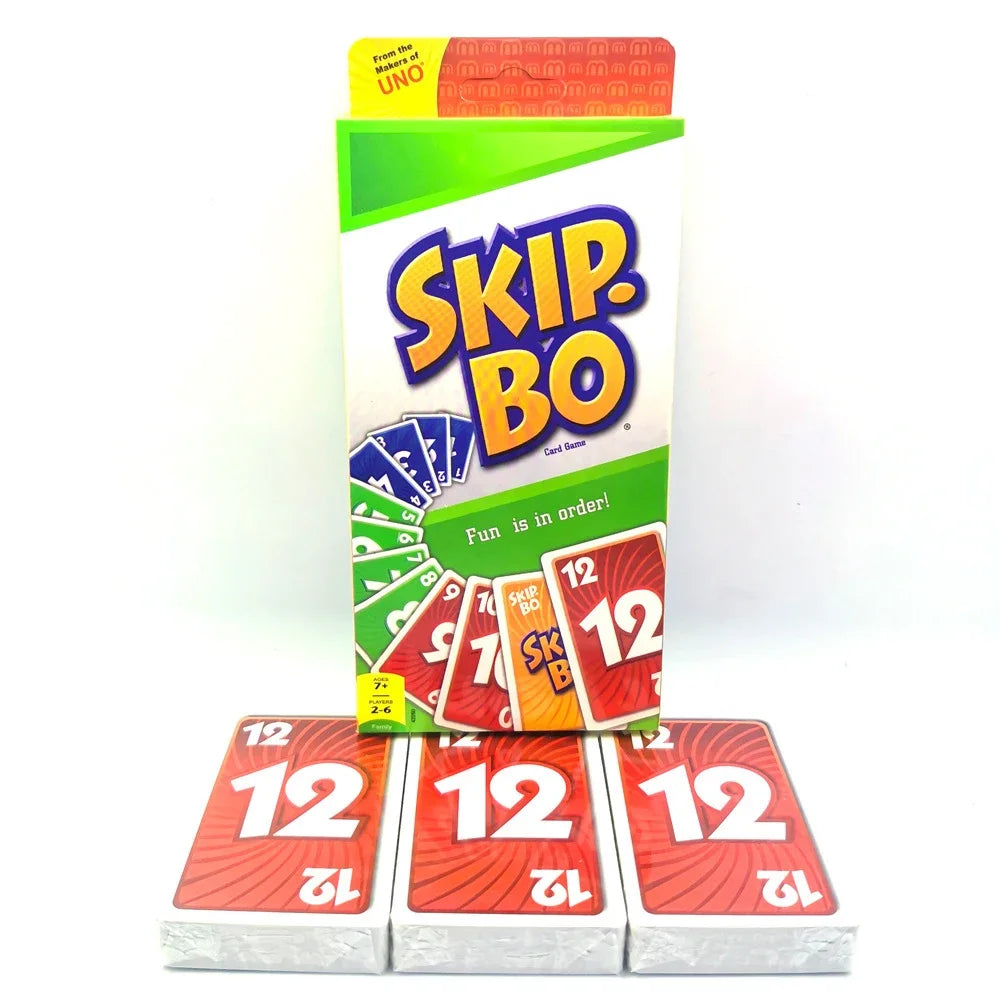 Skip-Bo Kortspel - Klassiskt Familjespel för 2-6 Spelare | Roligt Strategispel