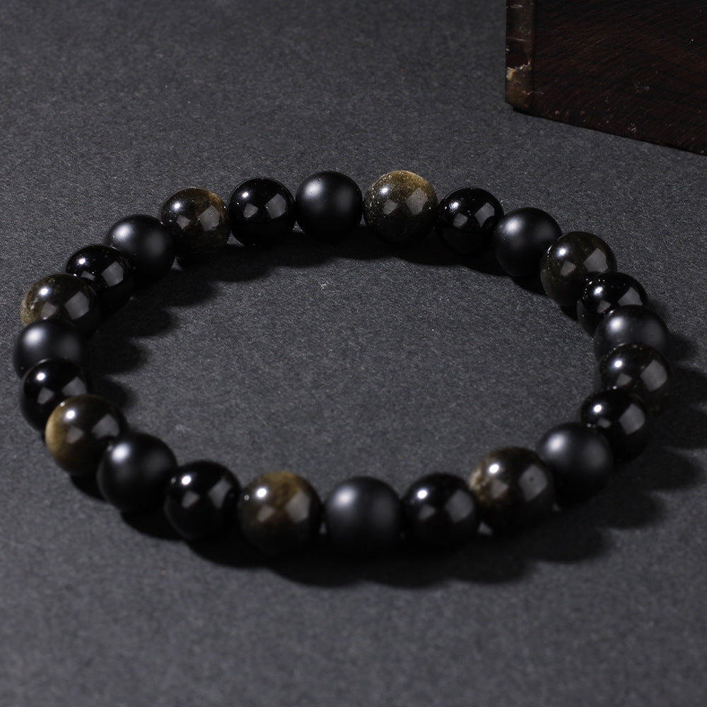 Stärkande armband av naturstenar Svart Agat