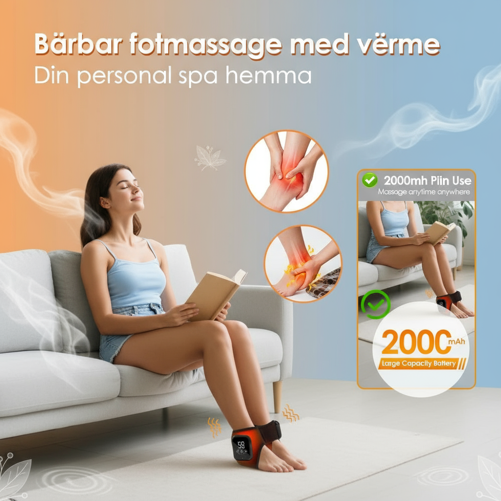 Bärbar fotmassage med värme - Din personliga spa hemma