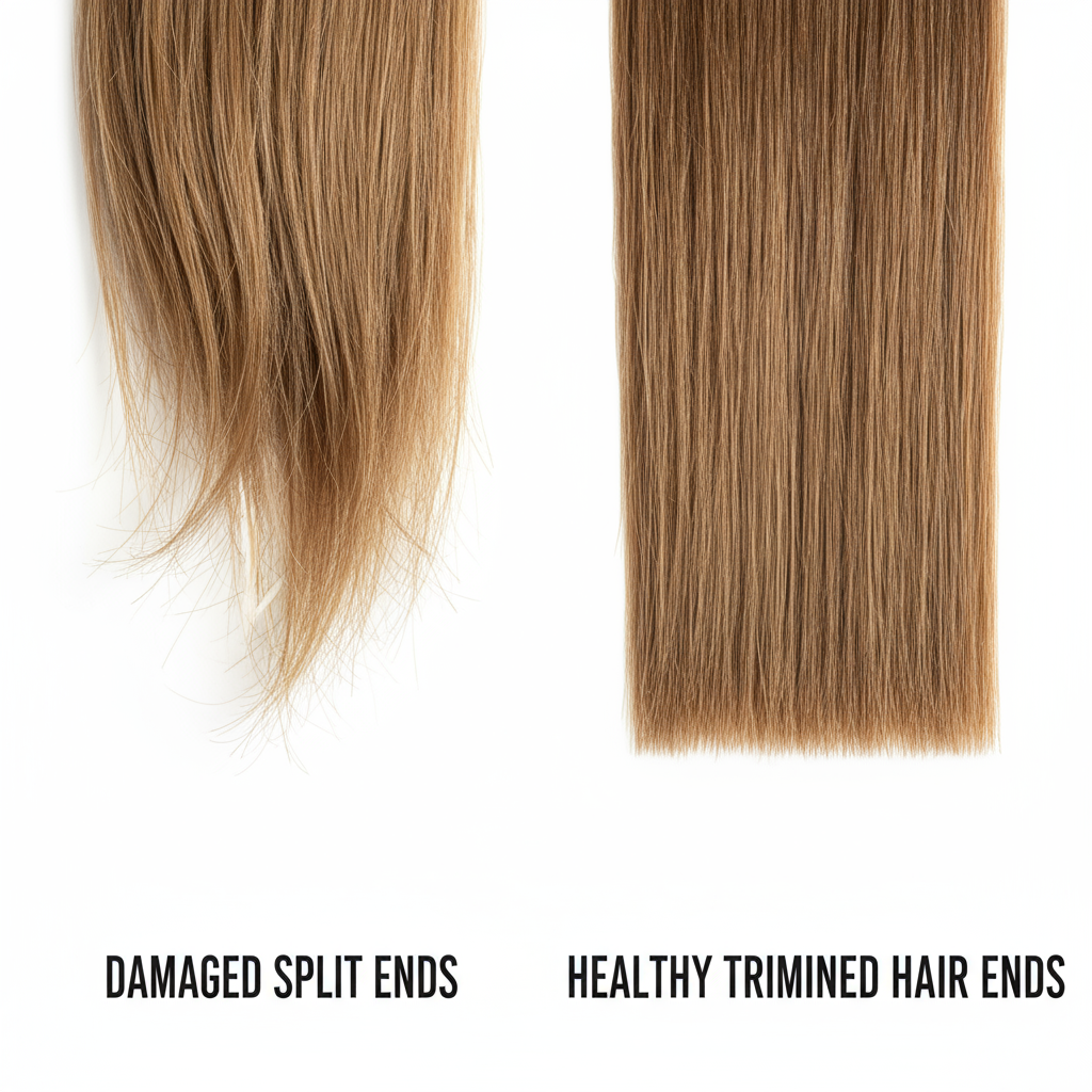 Före och efter kluvna toppar