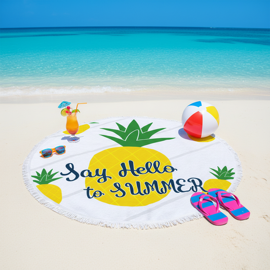 Färgglad strandhandduk på stranden