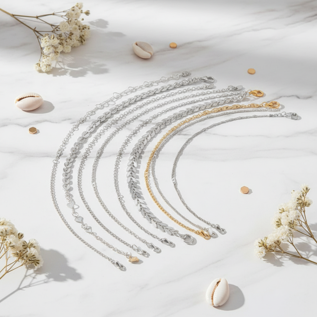 Flat-lay av 5 pack fotlänk