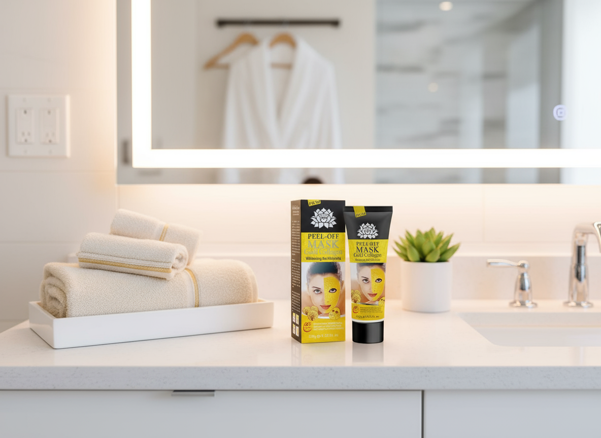 Guld collagen mask badrum