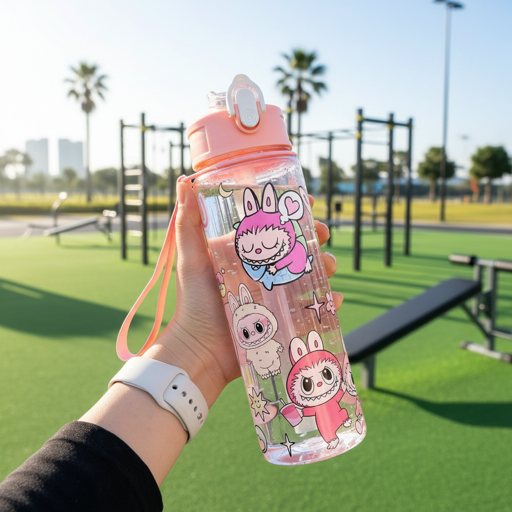 Labubu vattenflaska vid träning