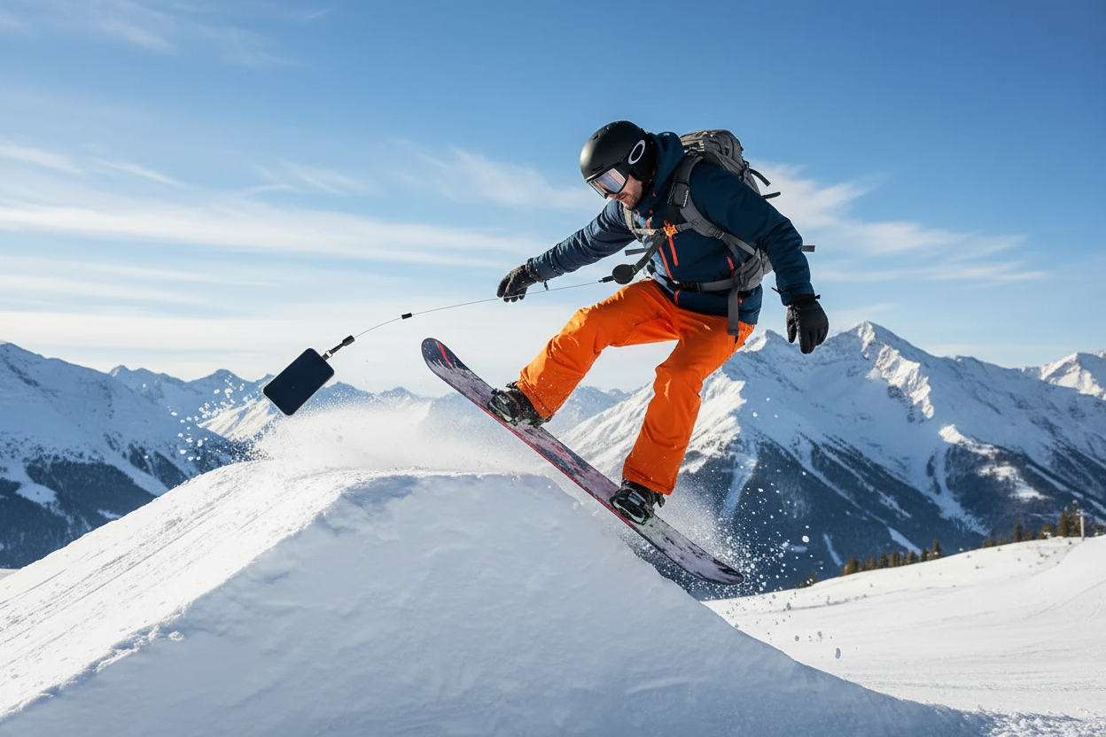 Mobilhållare vid skidåkning