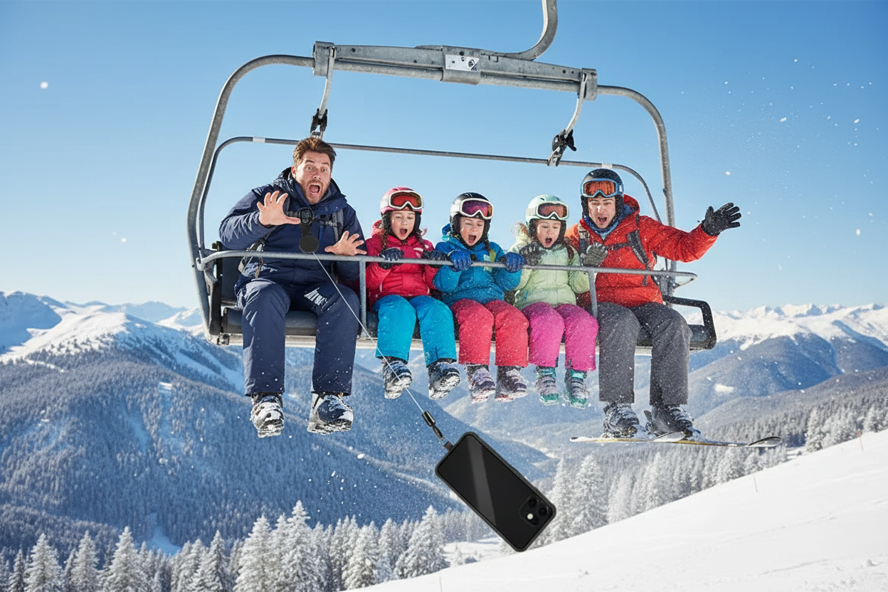 Pappan tappar mobilen - dramatiskt ögonblick