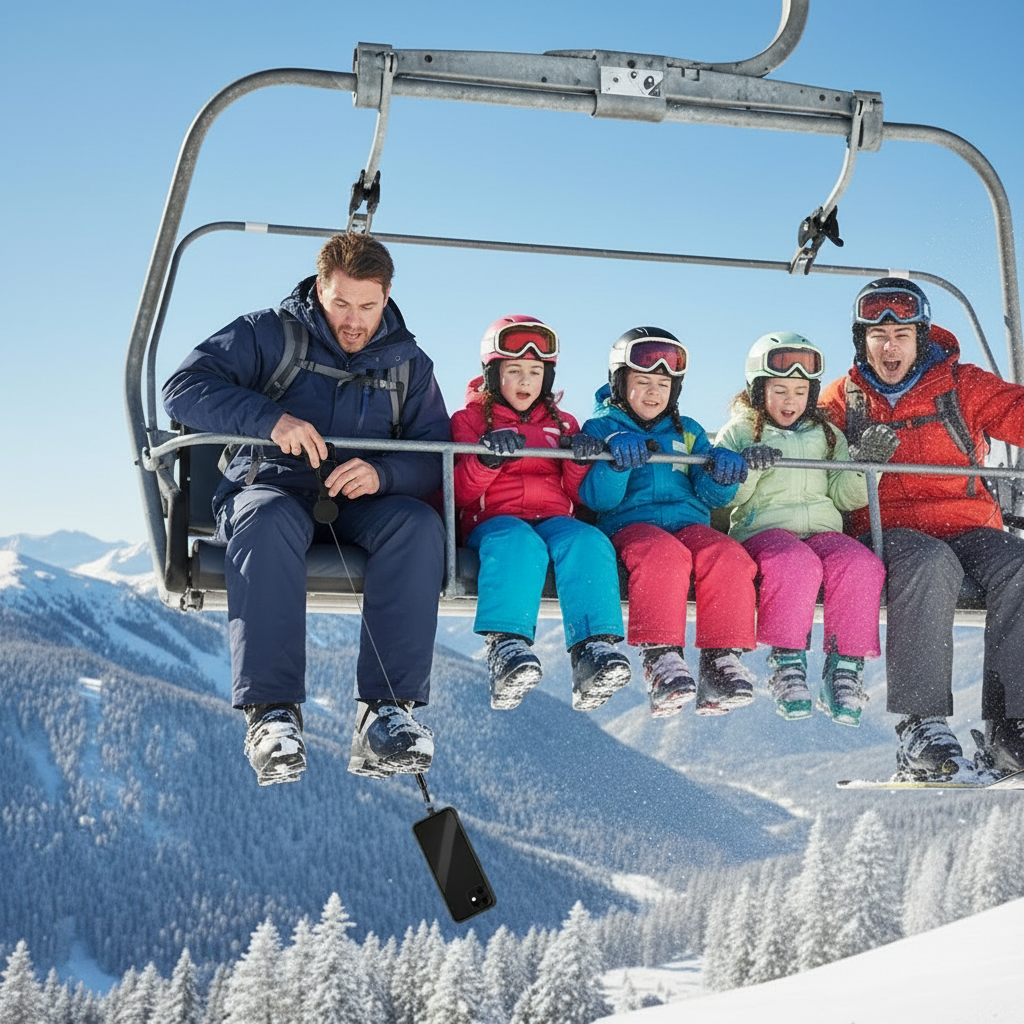 Person i sittlift - telefonen ringer