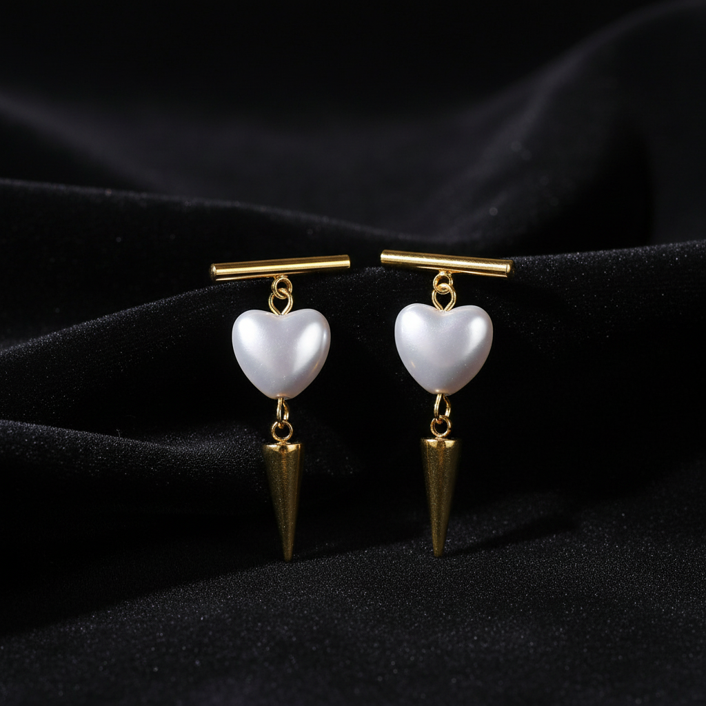 Örhängen med hjärta och nit - hero