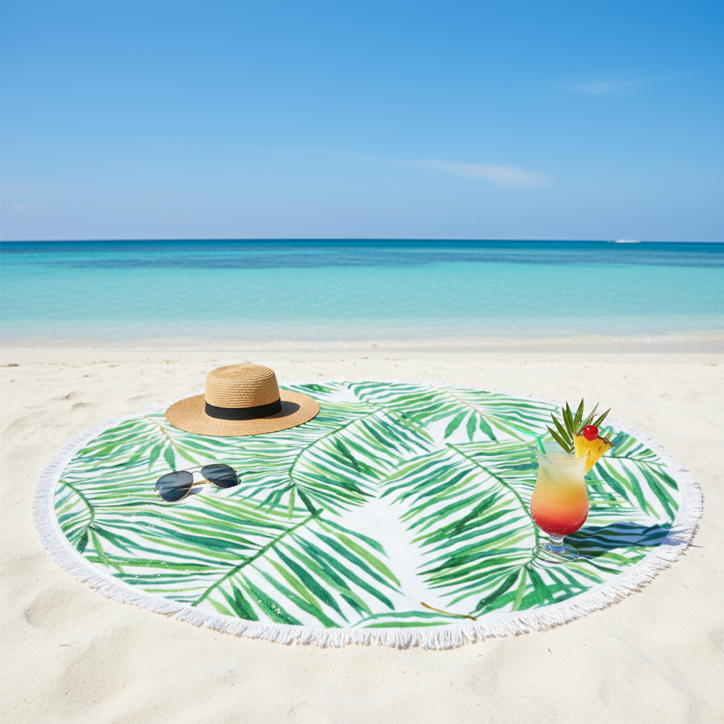 Strandhandduk på paradisisk strand