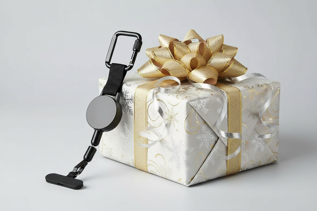 Utdragbar mobilhållare som present