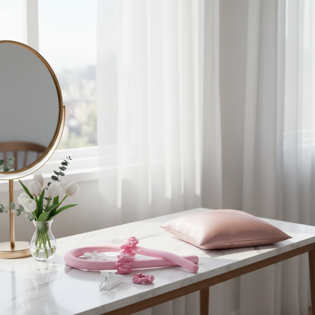 Värmefria hårlockar marmor